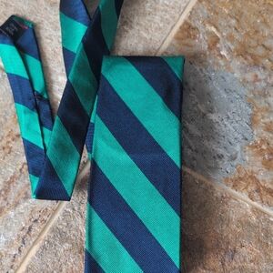 Ralph Lauren Navy and Emerald Striped Tie